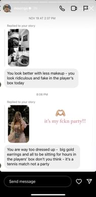 Morgan Riddle's Instagram story